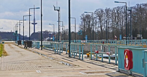 Dortmund ems channel locks barricades photo