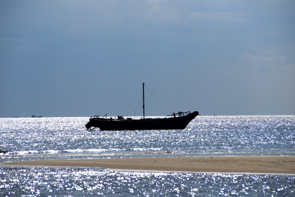 Views fishing boats sparkling