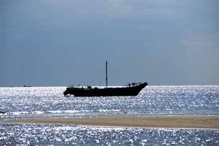 Views fishing boats sparkling