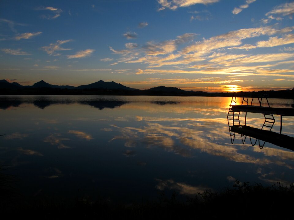 Sunset evening mirroring
