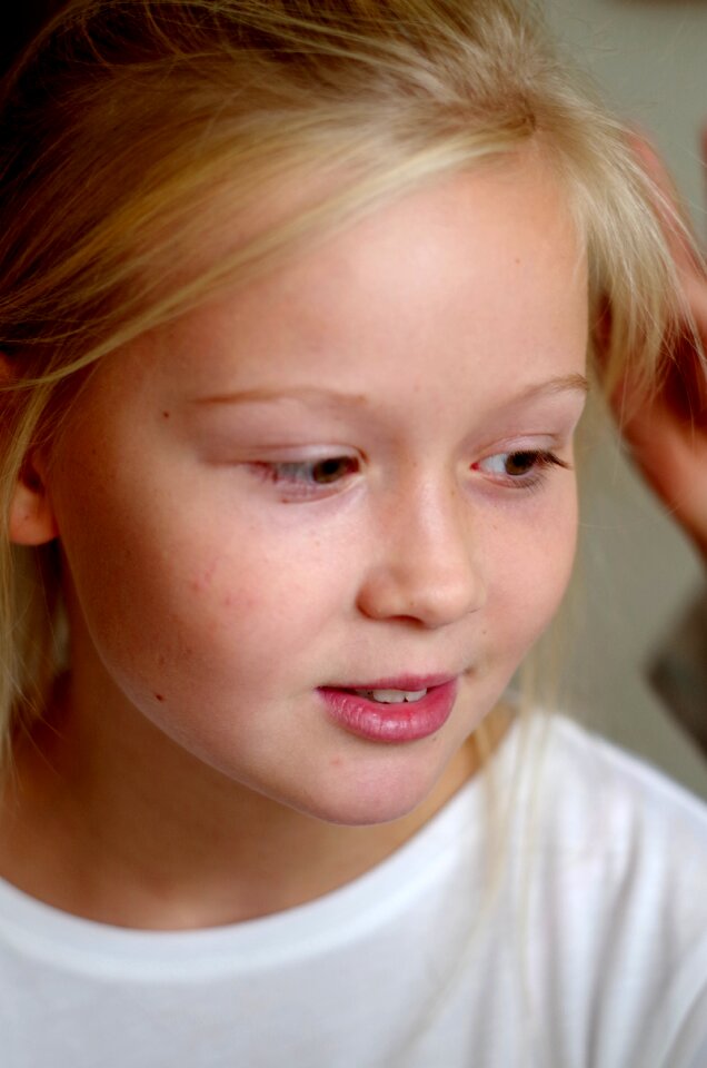 Portrait the little girl blonde