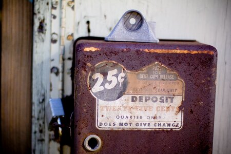 25 cents old old machine