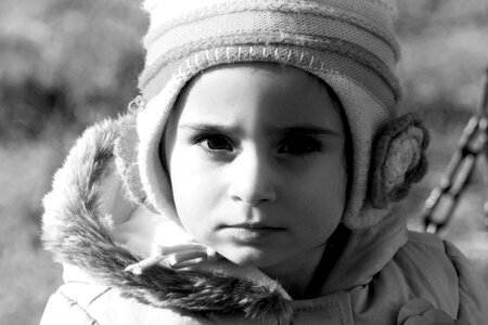 Girl black and white overview