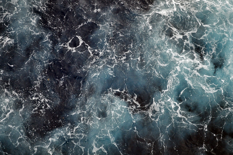 Blue rapids splashing