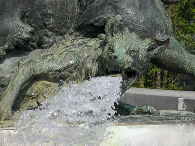 Fountain god statue photo