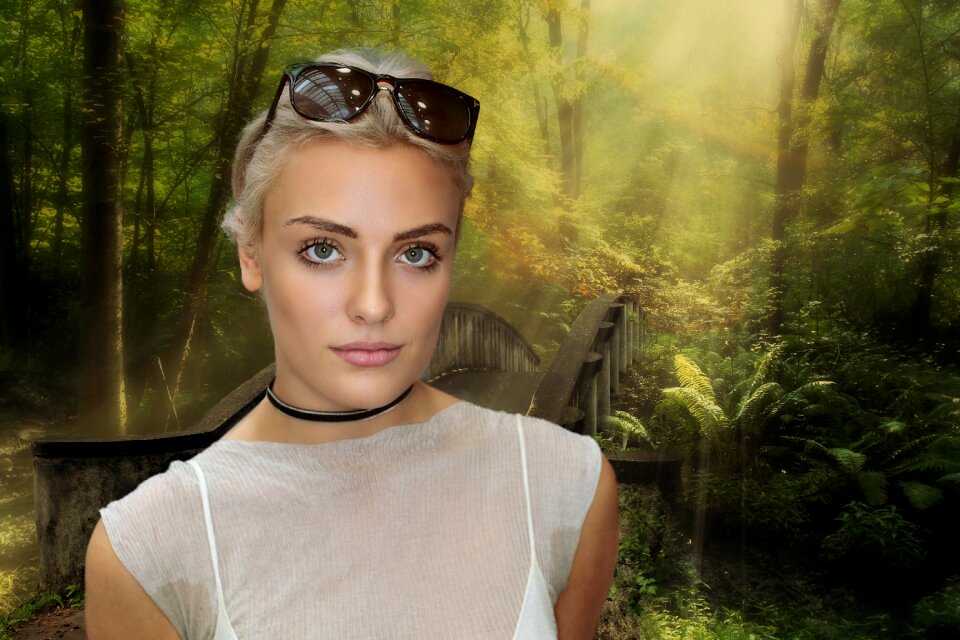 Forest portrait background