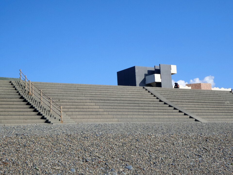 Stairs building blue