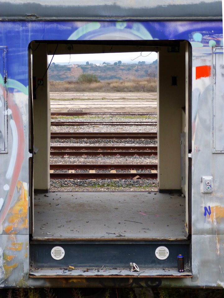 Painted railway graffitti