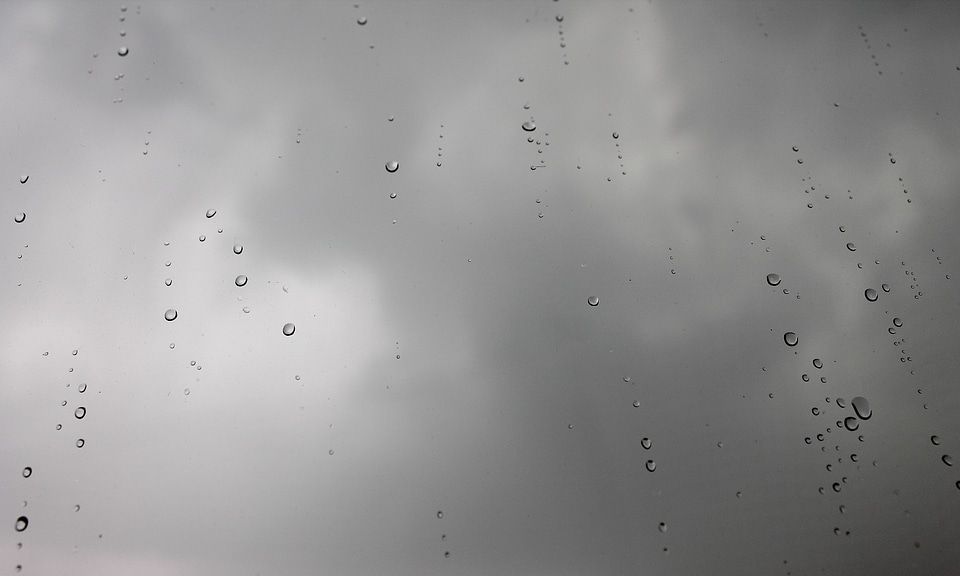 Drop of rain drops dark