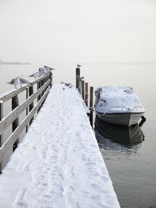 Lake cold boardwalk photo