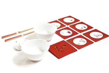 Bowl red chopsticks