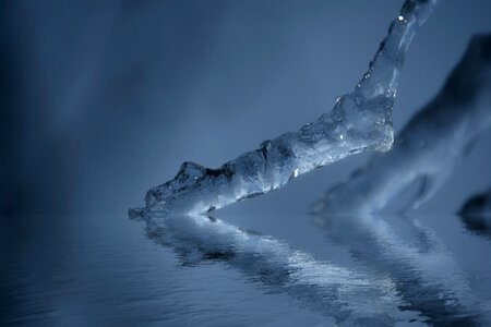 Frozen cold blue photo