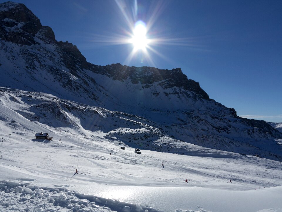 Backlight landscape mountaineering photo