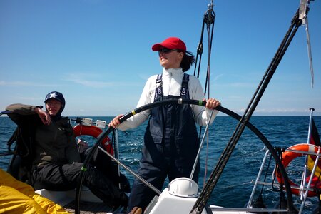 Sail woman yacht