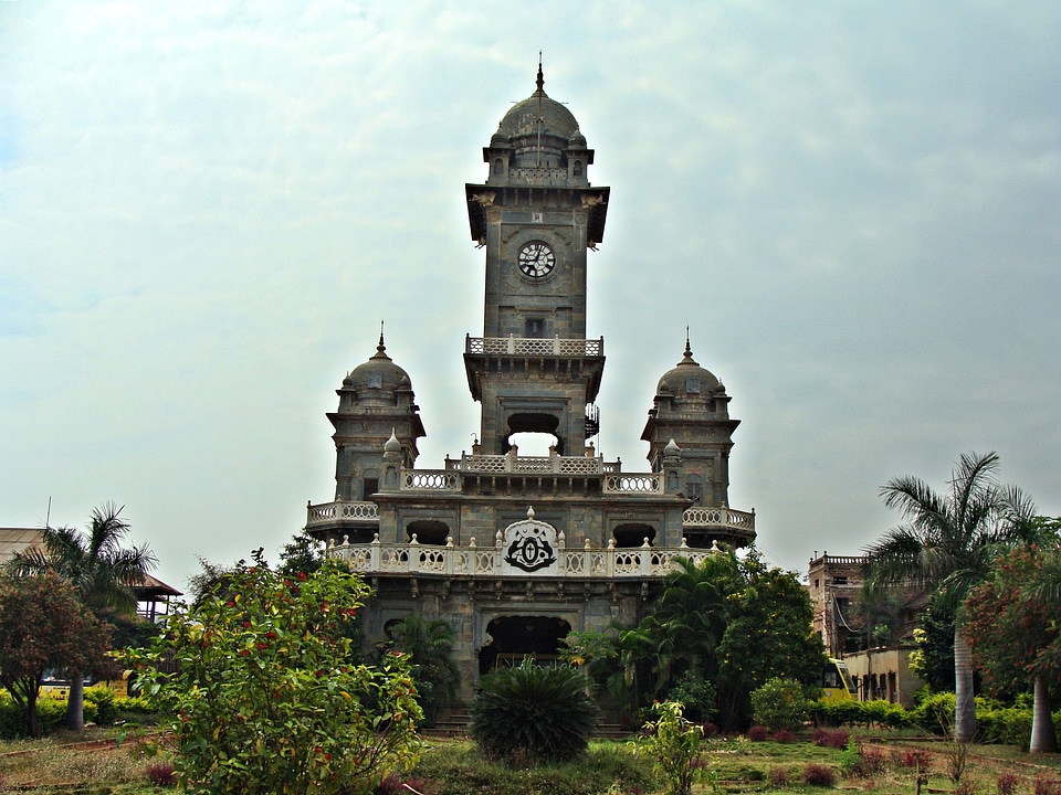 Architecture stone clock tower