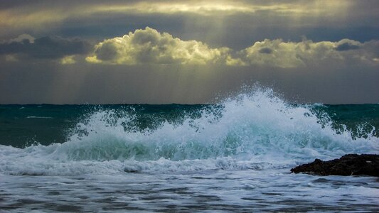 Storm sea water photo