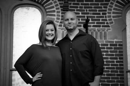 Husband wife gray wedding