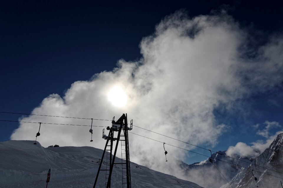 Sun cloud mountains
