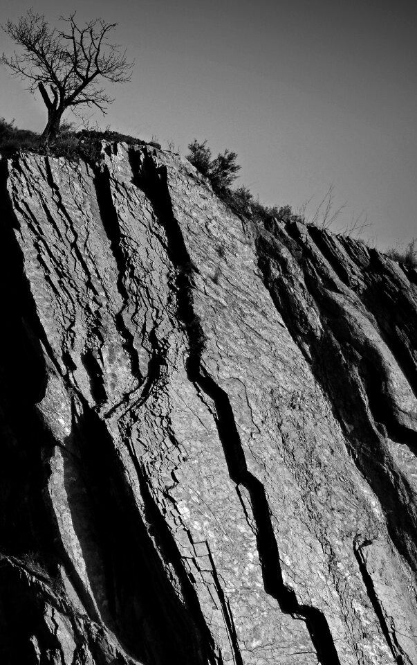 Slate wall hillside fracture