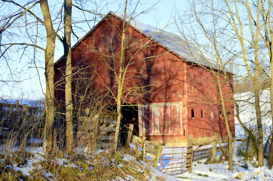 Wooden landscape farm