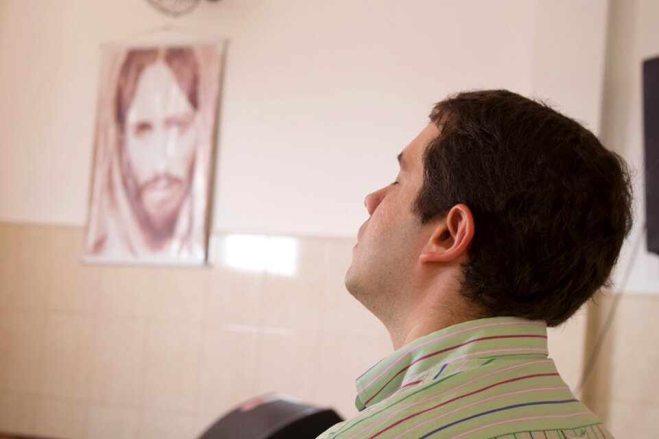 Man religion eyes closed