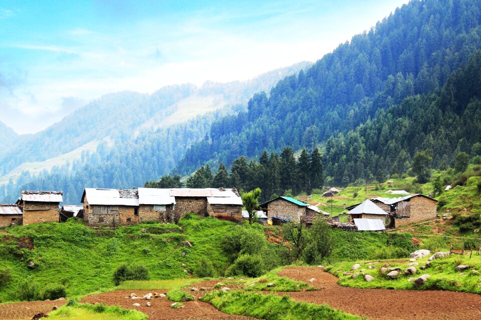 Mountain village bir billing himachal pradesh