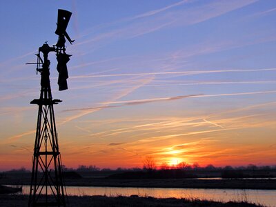 Mill wind mill evening photo