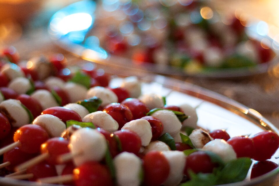 Skewers vegetables basil