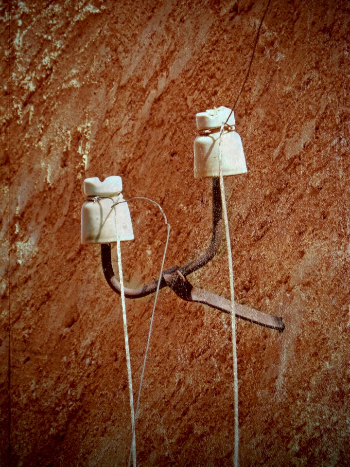 Old vintage electric cables