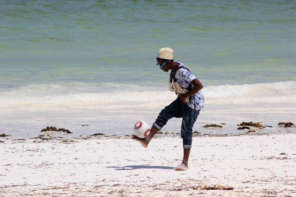 Football kid playing