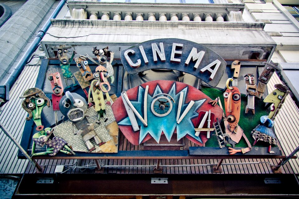 Cinema sign figures art