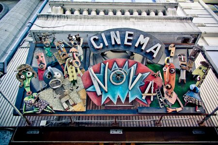 Cinema sign figures art photo