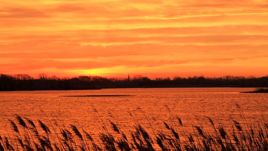 Waters silhuette evening sky
