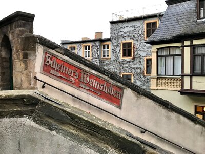 Middle ages architecture stone stairs photo