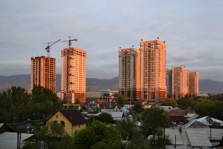 Mountains city architecture