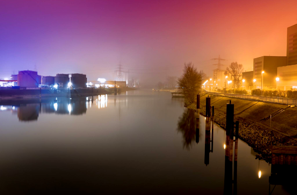River industry oil tanks
