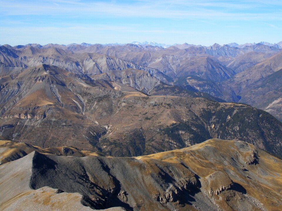 Alpes-maritimes view of the mercantour since the mont mounier