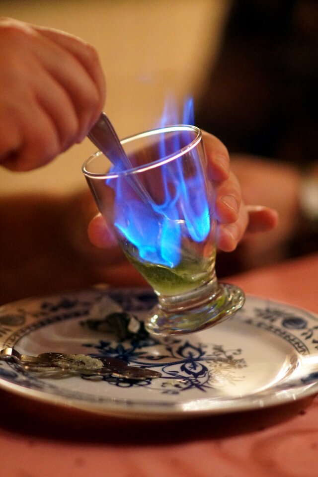 Drink alcoholic beverage blue flame