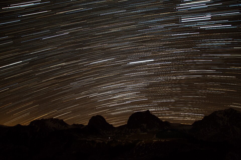 Mountains starry sky night