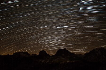 Mountains starry sky night photo