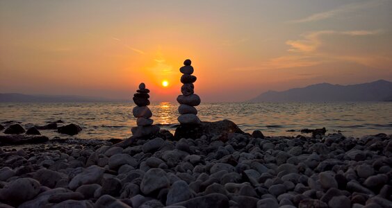 Stones sunset stone beach photo
