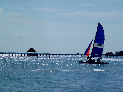 Sea caribbean sailboat photo
