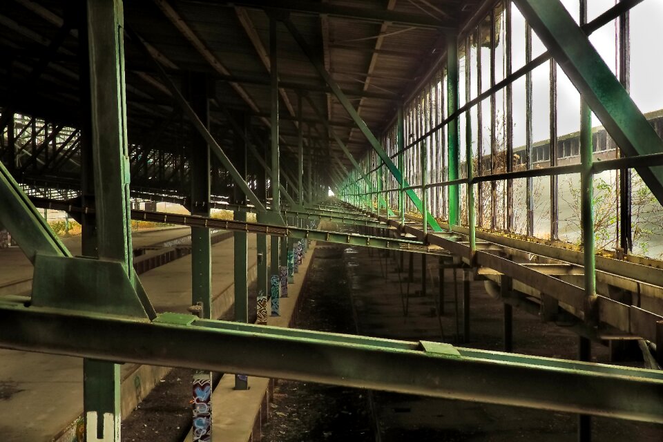 Ruin railway depot train