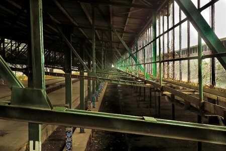 Ruin railway depot train