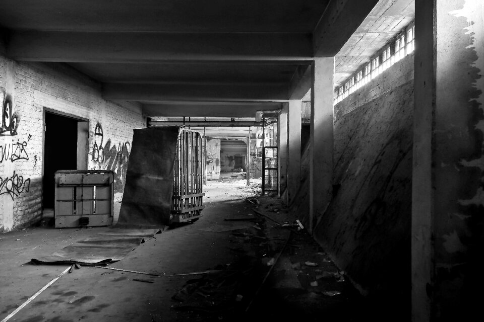 Ruin railway depot train