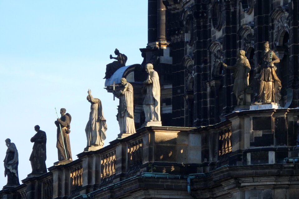 Catholic hofkirche statues of the saints facade
