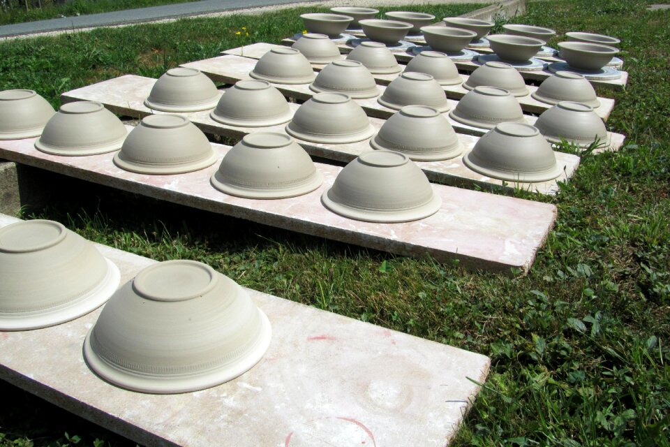 Kitchen utensils clay pots wither
