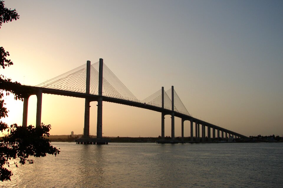 River bridge the sunset