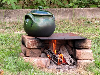 Fireplace outdoors pottery photo