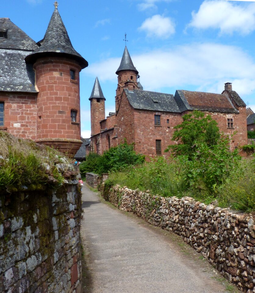 Medieval village facades old houses